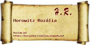 Horowitz Rozália névjegykártya